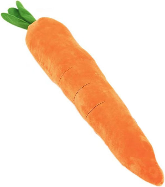 Plush carrot toy on a white background